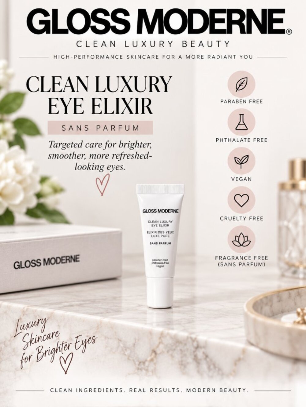 GLOSS MODERNE Clean Luxury Eye Elixir Sans Parfum 5mL $55 Retail
